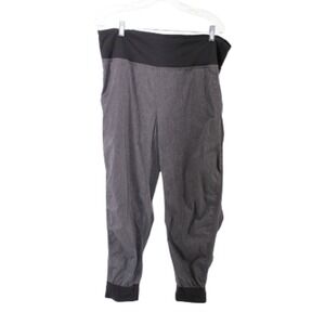 prAna Bindu Joggers Womens XL Gray Black Pull On Drawstring Ankle Hiking Pants